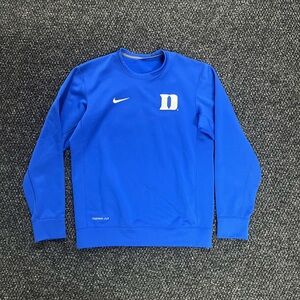 Nike Therma-Fit North Carolina Duke Blue Devils Royal Long Sleeve Shirt Size L